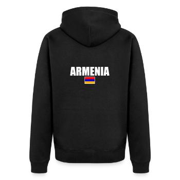 Armenia Armenien Armenische Flagge Armenier - Unisex Premium Bio Zip Hoodie - Schwarz - Hinten - Nico (187cm)