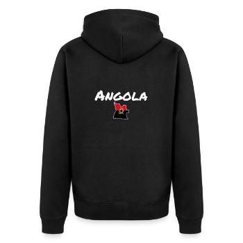 Carte de l’Angola Drapeau de l’Angola - Veste à capuche bio Premium Unisexe - noir - Dos - Nico (187cm)