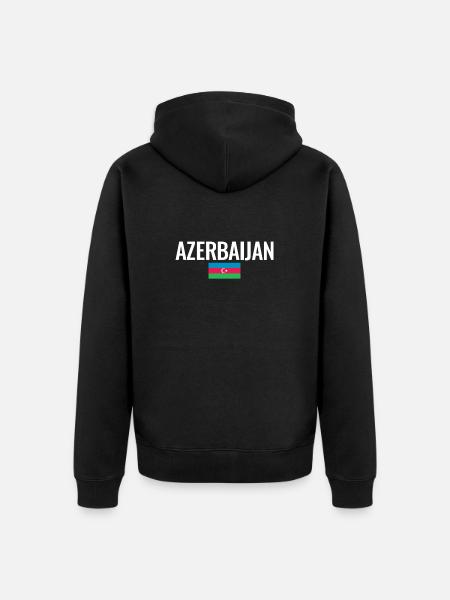 Azerbaijan Azerbaijan Azerbaijan Flag - Unisex Premium Organic Zip Hoodie - black