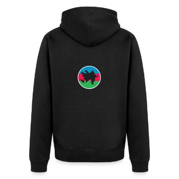 Azerbaijan Map Azerbaijan Flag - Unisex Premium Organic Zip Hoodie - black - Back - Nico (187cm)