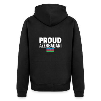 Fier drapeau azerbaïdjanais de l’Azerbaïdjan - Veste à capuche bio Premium Unisexe - noir - Dos - Nico (187cm)