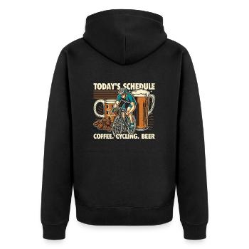 Au programme d’aujourd’hui - café, vélo et bière - Veste à capuche bio Premium Unisexe - noir - Dos - Nico (187cm)