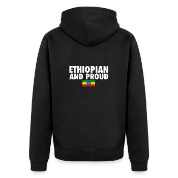Éthiopien Et Fier Ethiopie Drapeau Éthiopien - Veste à capuche bio Premium Unisexe - noir - Dos - Nico (187cm)