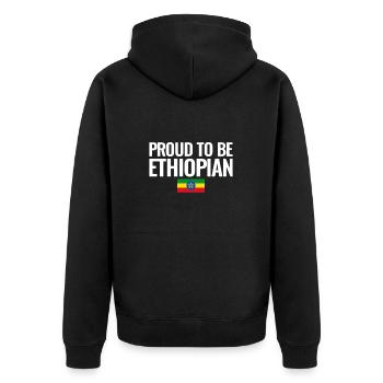 Proud To Be Ethiopian Ethiopian Ethiopian Flag - Unisex Premium Organic Zip Hoodie - black - Back - Nico (187cm)