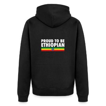 Proud To Be Ethiopian Ethiopian Ethiopian Flag - Unisex Premium Organic Zip Hoodie - black - Back - Nico (187cm)