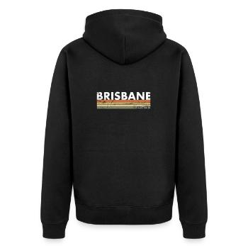 Brisbane Australia Retro Australien Vintage - Unisex Premium Organic Zip Hoodie - black - Back - Nico (187cm)