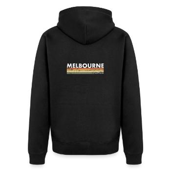 Melbourne Retro Australie Vintage Australien - Veste à capuche bio Premium Unisexe - noir - Dos - Nico (187cm)