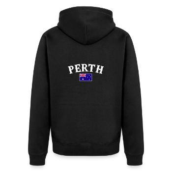 Perth Australia Australia Australian Flag - Unisex Premium Organic Zip Hoodie - black - Back - Nico (187cm)