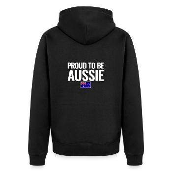 Fier d’être australien Australie Drapeau australien - Veste à capuche bio Premium Unisexe - noir - Dos - Nico (187cm)