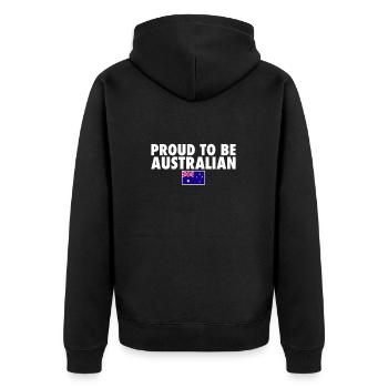 Fier d’être drapeau australien et australien - Veste à capuche bio Premium Unisexe - noir - Dos - Nico (187cm)