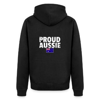 Fier drapeau australien australien Australien Vintage - Veste à capuche bio Premium Unisexe - noir - Dos - Nico (187cm)