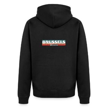 Bruxelles Belgique Vintage Belgique Rétro Belge - Veste à capuche bio Premium Unisexe - noir - Dos - Nico (187cm)