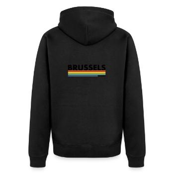 Bruxelles Belgique Belgique Rétro Belges - Veste à capuche bio Premium Unisexe - noir - Dos - Nico (187cm)