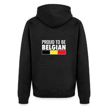 Fier d’être Belge Belgique Drapeau Belge - Veste à capuche bio Premium Unisexe - noir - Dos - Nico (187cm)