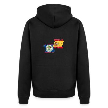 Belize Spanien Flagge Belizer - Unisex Premium Bio Zip Hoodie - Schwarz - Hinten - Nico (187cm)