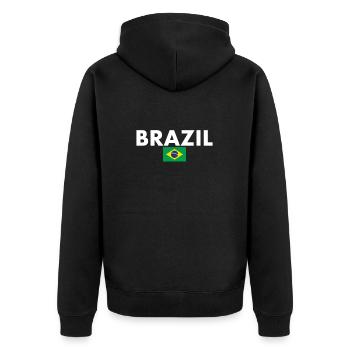 Brésil Brésil Drapeau brésilien - Veste à capuche bio Premium Unisexe - noir - Dos - Nico (187cm)