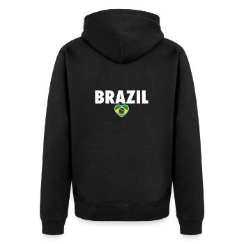 Brésil Brésil Drapeau brésilien - Veste à capuche bio Premium Unisexe - noir - Dos - Nico (187cm)