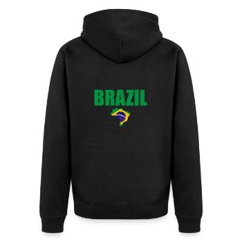 Brésil Carte Brésil Drapeau brésilien - Veste à capuche bio Premium Unisexe - noir - Dos - Nico (187cm)