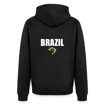 Carte Brésil Brésil Drapeau brésilien - Veste à capuche bio Premium Unisexe - noir - Dos - Nico (187cm)