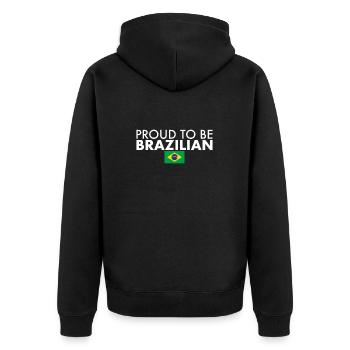 Fier d’être le drapeau brésilien du Brésil - Veste à capuche bio Premium Unisexe - noir - Dos - Nico (187cm)
