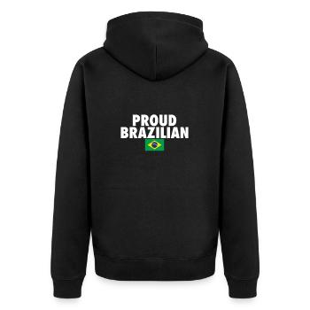 Fier Brésil Brésil Drapeau brésilien - Veste à capuche bio Premium Unisexe - noir - Dos - Nico (187cm)