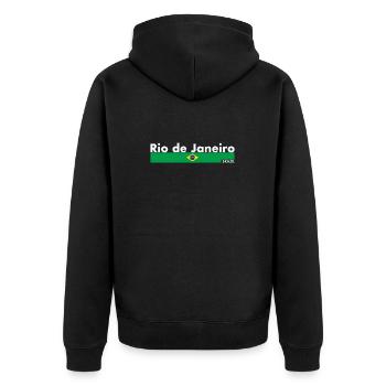 Rio de Janeiro Brésil Brésil Drapeau - Veste à capuche bio Premium Unisexe - noir - Dos - Nico (187cm)