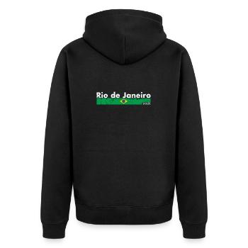 Rio de Janeiro Brazil Vintage Brasilien - Unisex Premium Organic Zip Hoodie - black - Back - Nico (187cm)