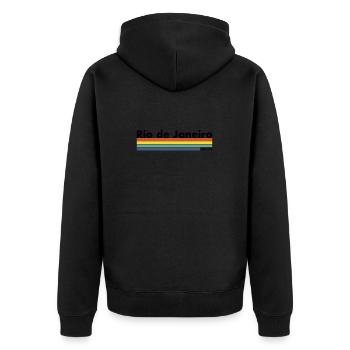 Rio de Janeiro Brésil Rétro Brésilien - Veste à capuche bio Premium Unisexe - noir - Dos - Nico (187cm)