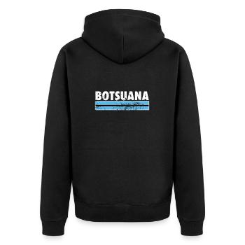 Botswana Vintage Botswana Botswana Flag - Unisex Premium Organic Zip Hoodie - black - Back - Nico (187cm)