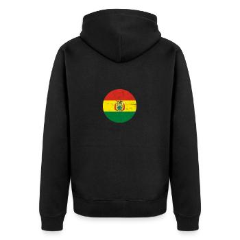 Bolivien Vintage Bolivianische Flagge Bolivianer - Unisex Premium Bio Zip Hoodie - Schwarz - Hinten - Nico (187cm)
