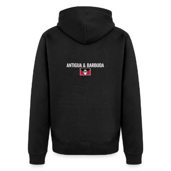 Antigua-et-Barbuda Drapeau d’Antigua - Veste à capuche bio Premium Unisexe - noir - Dos - Nico (187cm)