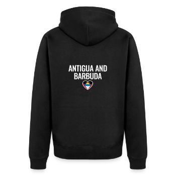 Antigua-et-Barbuda Drapeau d’Antigua - Veste à capuche bio Premium Unisexe - noir - Dos - Nico (187cm)