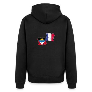 Antigua-et-Barbuda France Drapeau Antigua - Veste à capuche bio Premium Unisexe - noir - Dos - Nico (187cm)