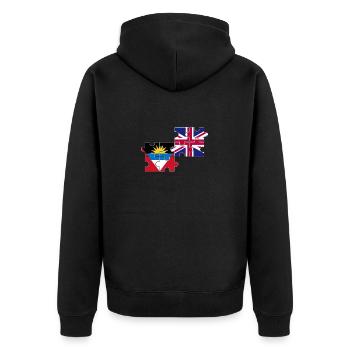 Antigua-et-Barbuda Drapeau britannique Antigua - Veste à capuche bio Premium Unisexe - noir - Dos - Nico (187cm)
