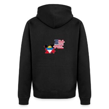 Antigua-et-Barbuda Drapeau des États-Unis Antigua - Veste à capuche bio Premium Unisexe - noir - Dos - Nico (187cm)