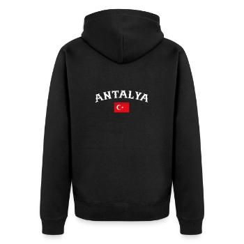 Antalya Turquie Vintage Turquie Drapeau turc - Veste à capuche bio Premium Unisexe - noir - Dos - Nico (187cm)