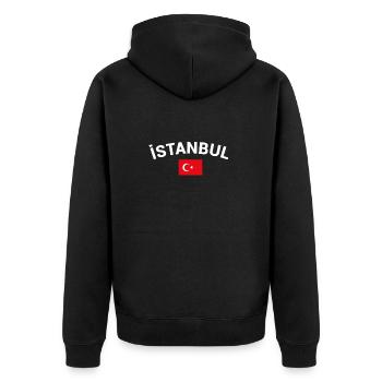 Istanbul Turquie Turquie Drapeau turc - Veste à capuche bio Premium Unisexe - noir - Dos - Nico (187cm)