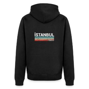 Istanbul Turquie Turquie Vintage Turquie Turc - Veste à capuche bio Premium Unisexe - noir - Dos - Nico (187cm)