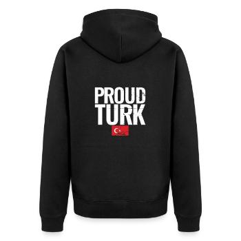 Fier Turc Vintage Turquie Drapeau Turc Turc - Veste à capuche bio Premium Unisexe - noir - Dos - Nico (187cm)