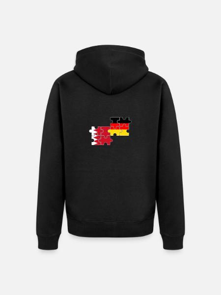Bahrain Germany Flag of Bahraini - Unisex Premium Organic Zip Hoodie - black