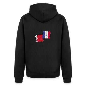 Bahrain Frankreich Vintage Flagge Bahraini - Unisex Premium Bio Zip Hoodie - Schwarz - Hinten - Nico (187cm)