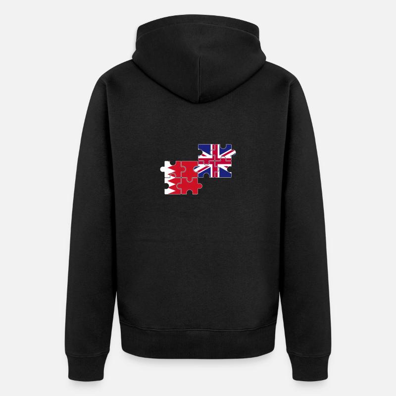 Bahreïn Royaume-Uni Drapeau britannique Bahreïn - Veste à capuche bio Premium Unisexe - noir