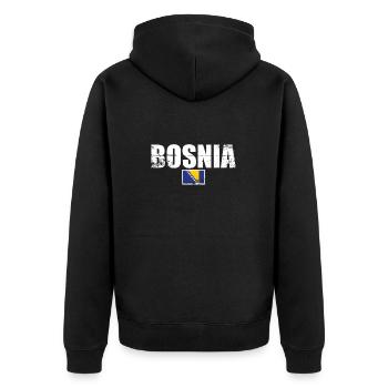 Bosnie Bosnie Vintage Drapeau bosniaque - Veste à capuche bio Premium Unisexe - noir - Dos - Nico (187cm)