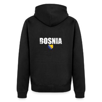 Bosnie Bosnie Vintage Drapeau bosniaque - Veste à capuche bio Premium Unisexe - noir - Dos - Nico (187cm)