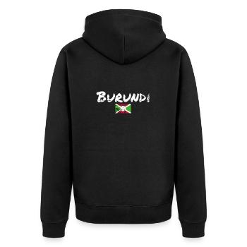 Burundi Vintage Burundische Flagge Burundier - Unisex Premium Bio Zip Hoodie - Schwarz - Hinten - Nico (187cm)