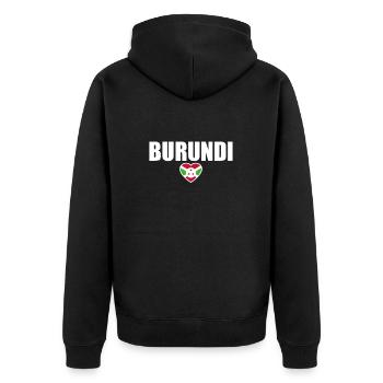 Burundi Burundische Flagge Burundier - Unisex Premium Bio Zip Hoodie - Schwarz - Hinten - Nico (187cm)