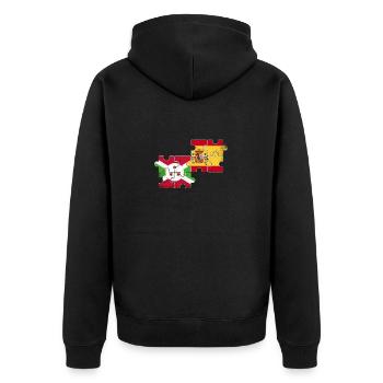 Burundi Spanien Vintage Flagge Burundier - Unisex Premium Bio Zip Hoodie - Schwarz - Hinten - Nico (187cm)
