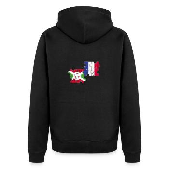 Burundi Frankreich Vintage Flagge Burundier - Unisex Premium Bio Zip Hoodie - Schwarz - Hinten - Nico (187cm)