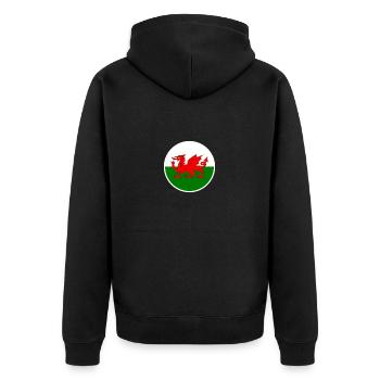 Wales Welsh flag Welsh - Unisex Premium Organic Zip Hoodie - black - Back - Nico (187cm)