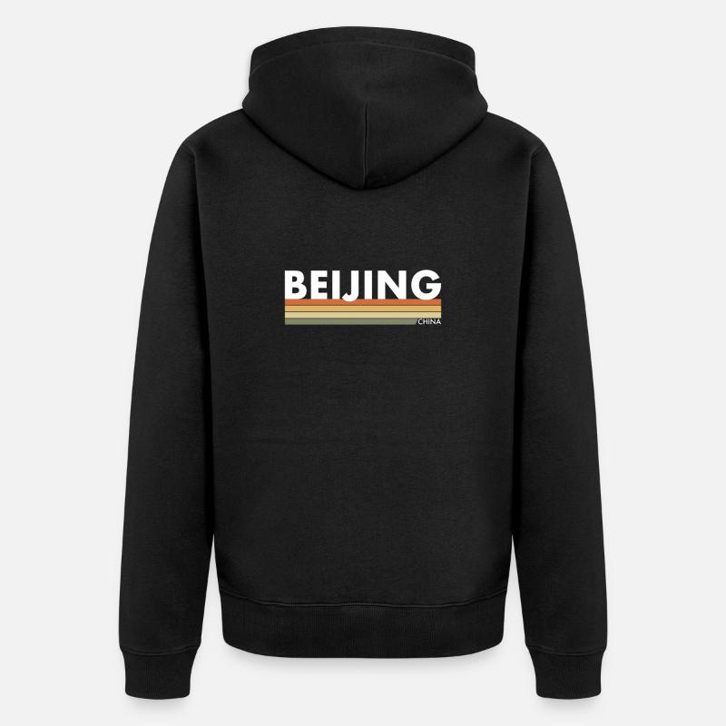 Pékin Chine Chine Chinois - Veste à capuche bio Premium Unisexe - noir